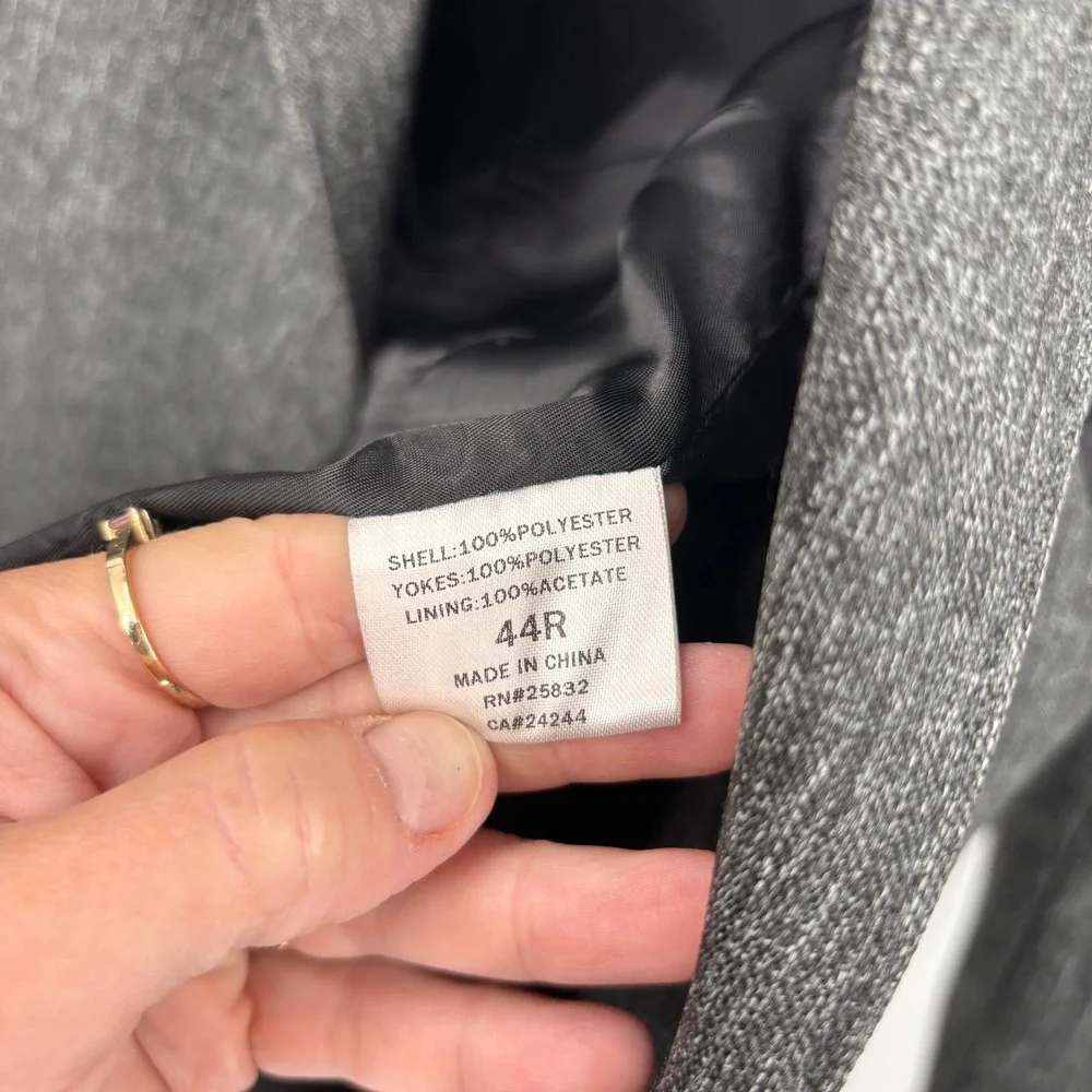 Circle S Western Blazer Mens 44R Grey Black Excellent Contrast Yoke Sport Coat